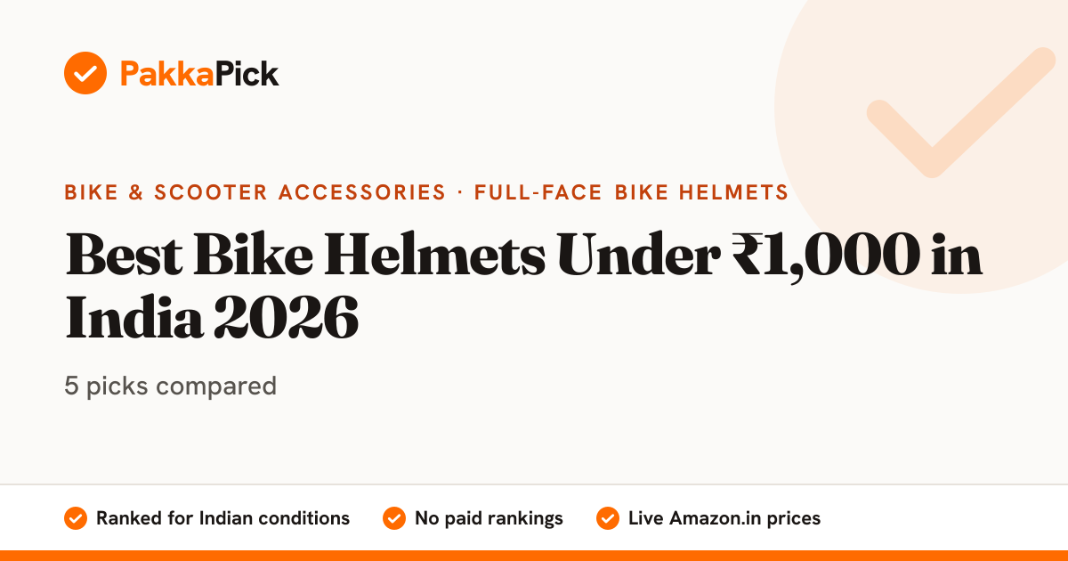 Best Bike Helmets Under ₹1,000 in India 2026